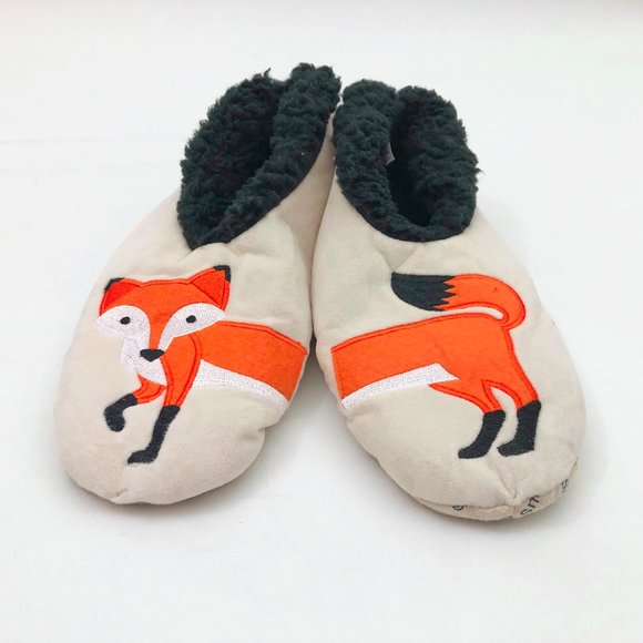 NWT Snoozies Women's Feeling Foxy Slippers Medium 7/8 Light Beige - Picture 2 of 6